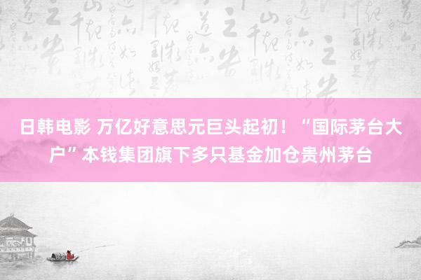 日韩电影 万亿好意思元巨头起初！“国际茅台大户”本钱集团旗下多只基金加仓贵州茅台