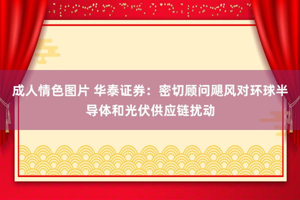 成人情色图片 华泰证券：密切顾问飓风对环球半导体和光伏供应链扰动
