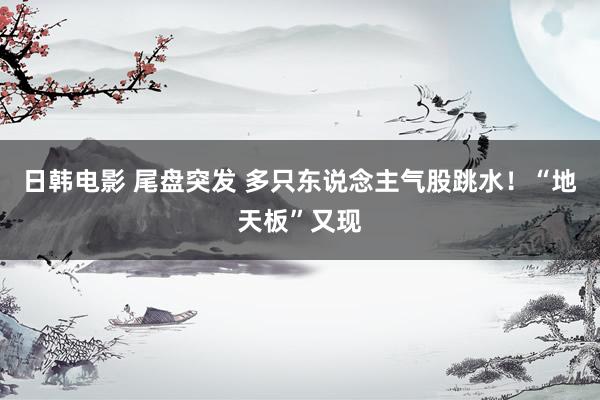 日韩电影 尾盘突发 多只东说念主气股跳水！“地天板”又现