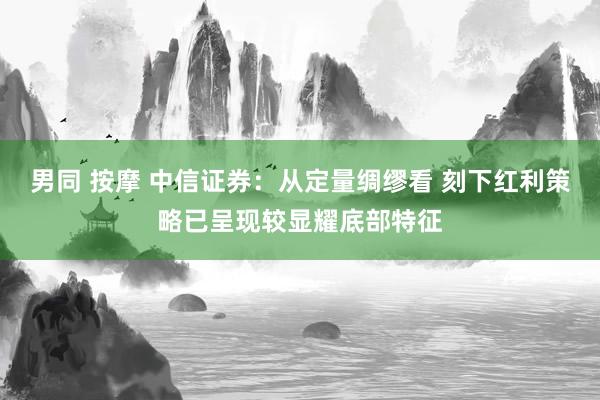 男同 按摩 中信证券：从定量绸缪看 刻下红利策略已呈现较显耀底部特征
